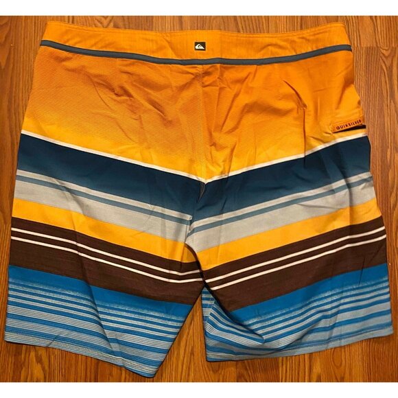 Quiksilver Board Shorts Mens 40 Striped Colorblock Beach Swim Trunks - Picture 2 of 6